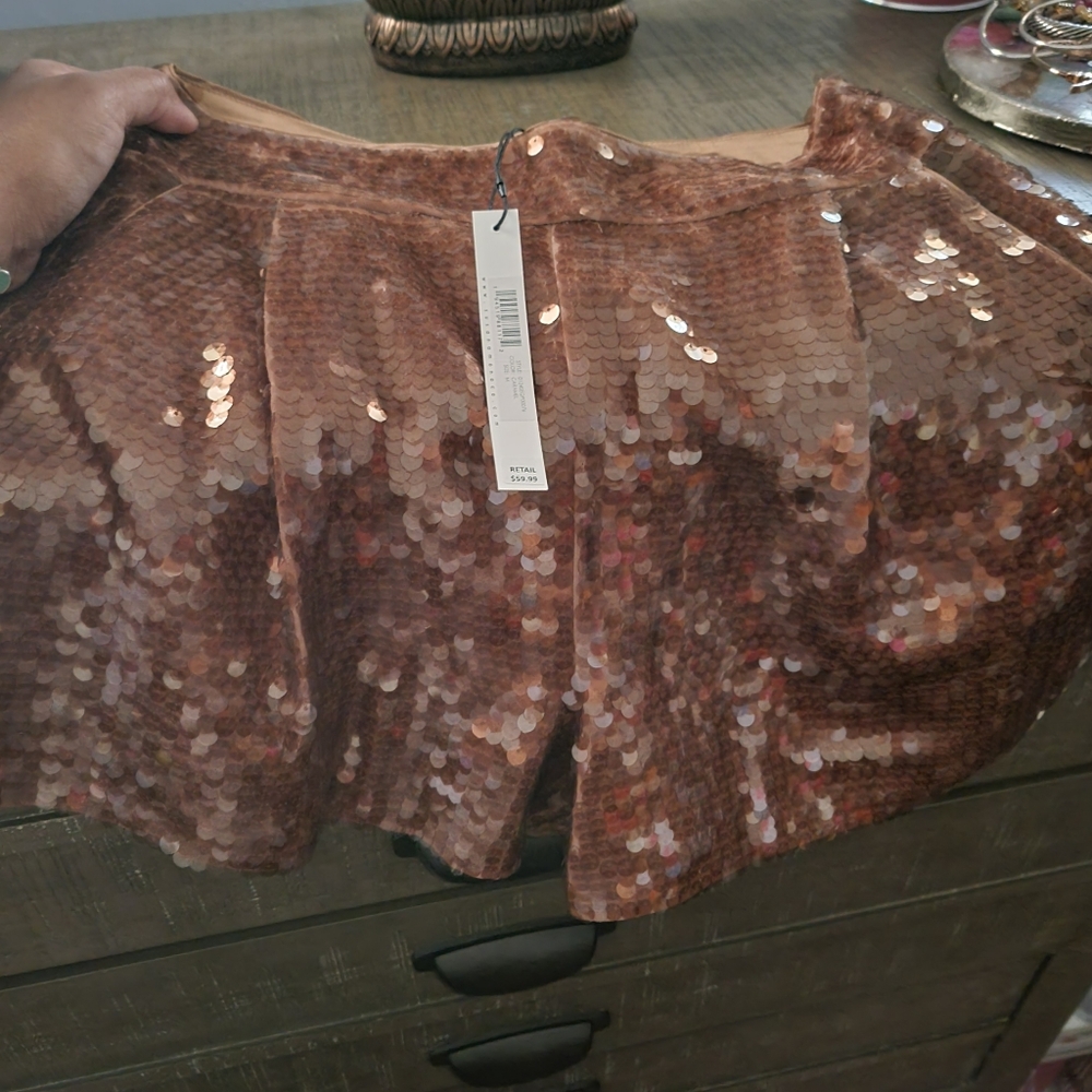 Brown sequins shorts
